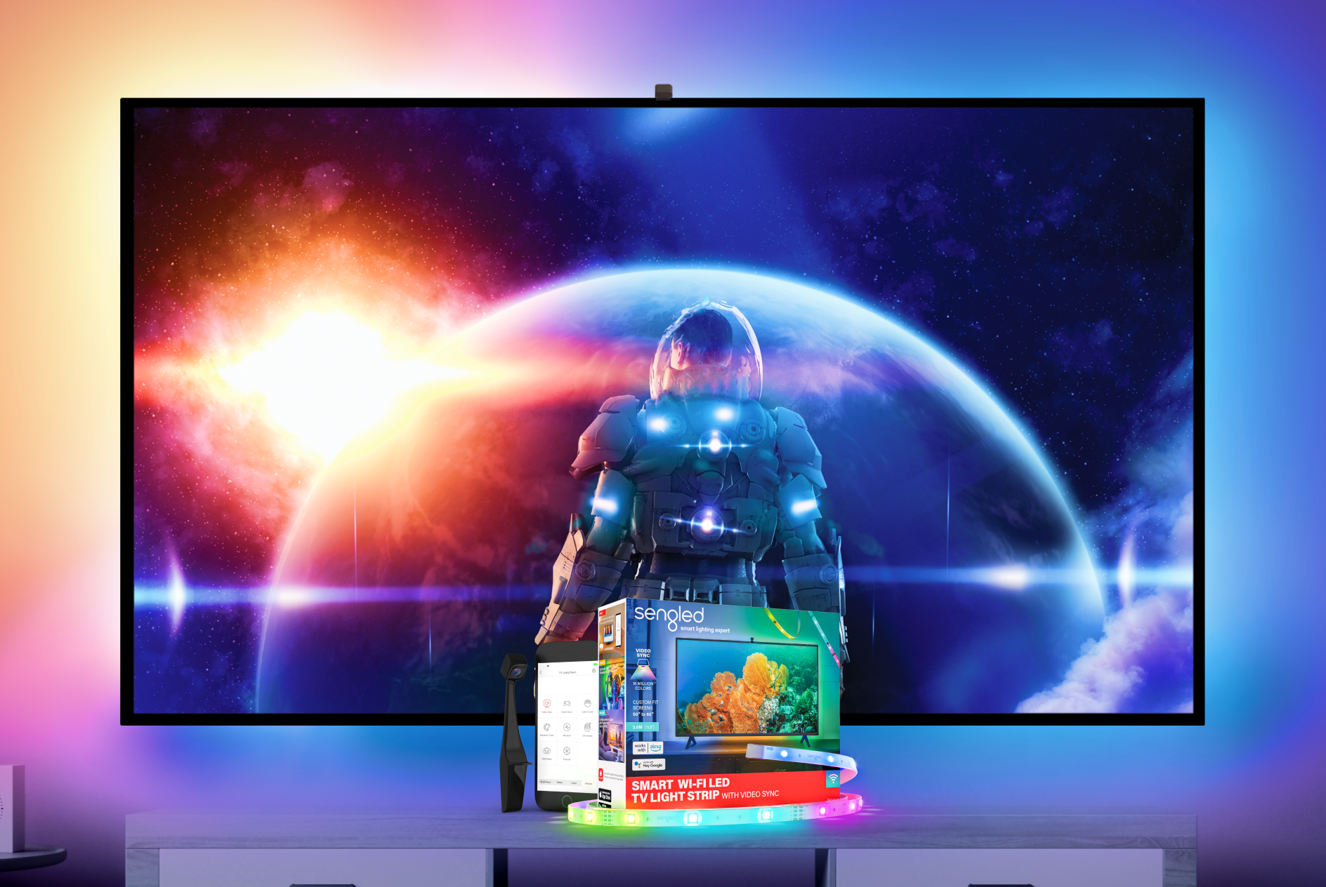 Smart LED Wi Fi TV Light Strips with Video Sync