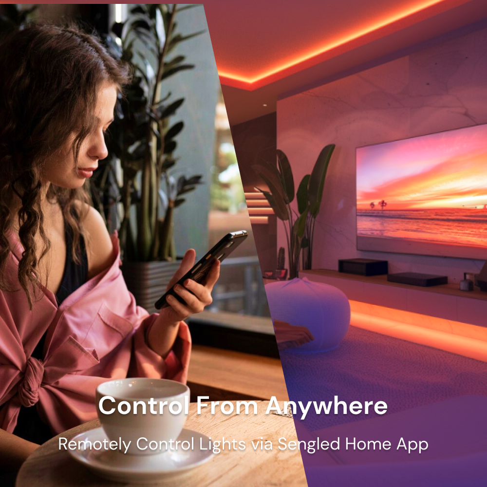 Smart App Features: Use Sengled Home app access to customize rooms, dynamic audio sync, DIY scenes, schesule. 27 existing modes and more custom modes to choose from. Use it with voice to easily control entire rooms or levels of your home with one command.