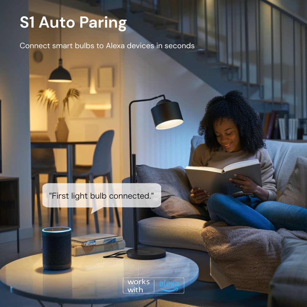 Easy Setup: The Sengled Bluetooth White 5000K A19/E26 bulbs feature S1 Auto Pairing, making setup a breeze. Connect the smart bulbs to your Alexa devices in seconds, ensuring a stable and reliable connection.