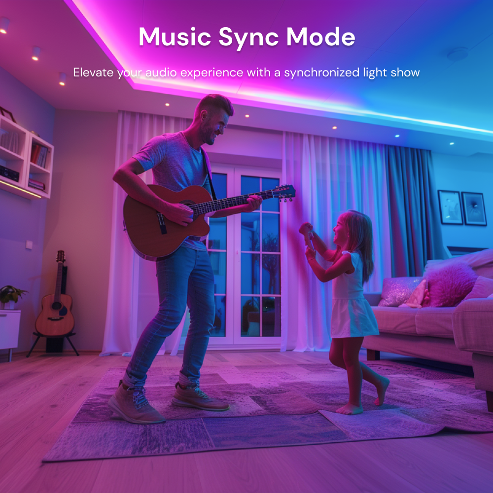 Wi-Fi RGBW Light Strip: Smart Control, Music Sync, Dynamic Colors, Scheduling & Automation