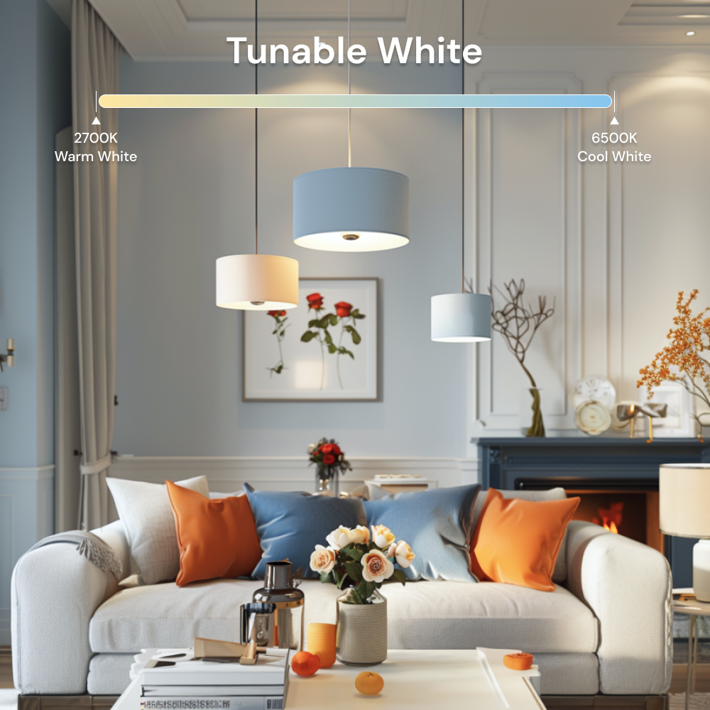 Enhance your space with the Zigbee Tunable White A19/E26 bulb's customizable brightness and color temperature.