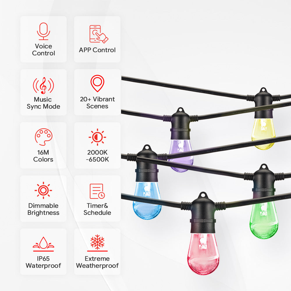 Wi-Fi Outdoor String Lights