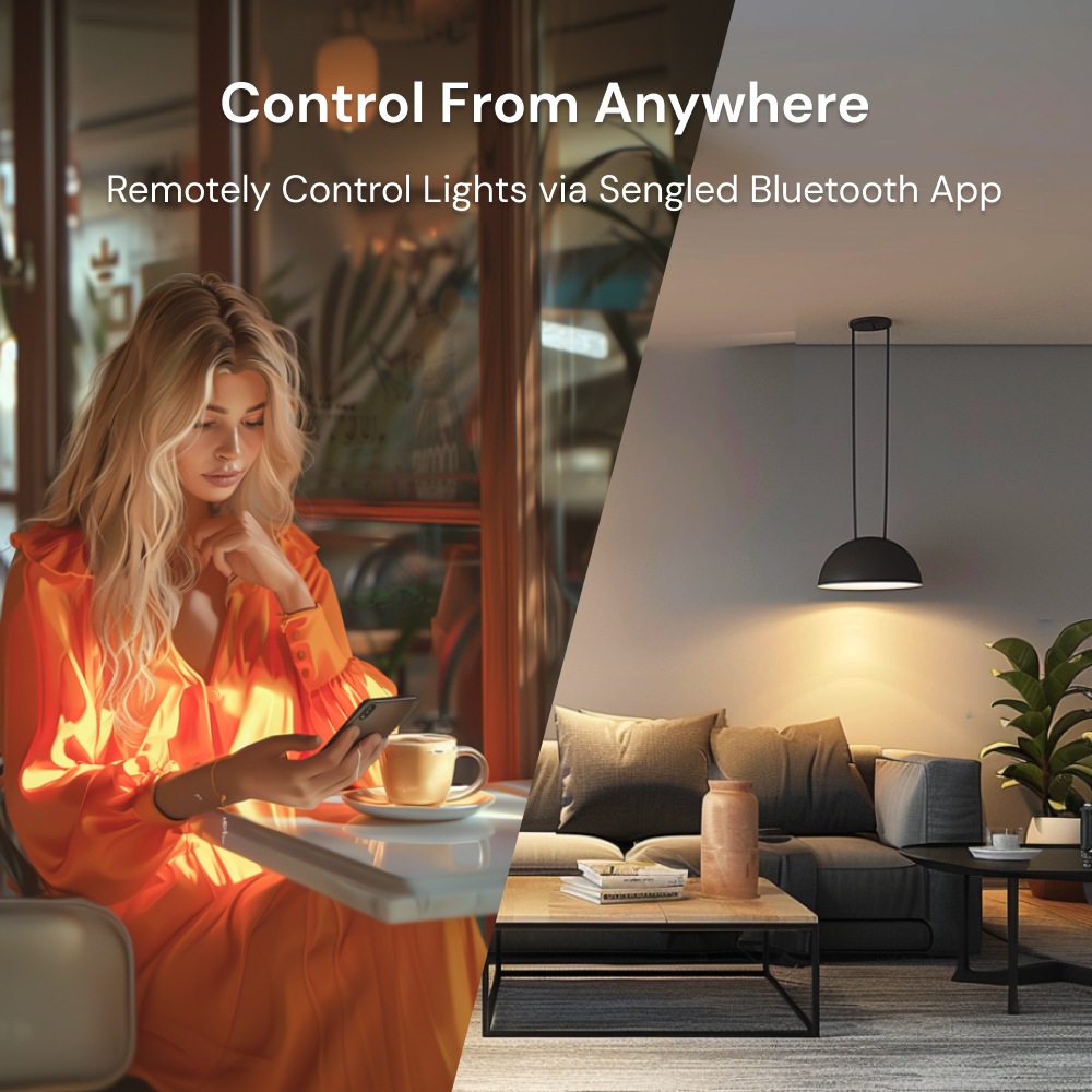 Convenient Control: Take control of your lights using the Sengled Bluetooth App or voice commands with Amazon Alexa. Easily adjust the lighting settings and create the desired ambiance with just a few taps or voice commands.