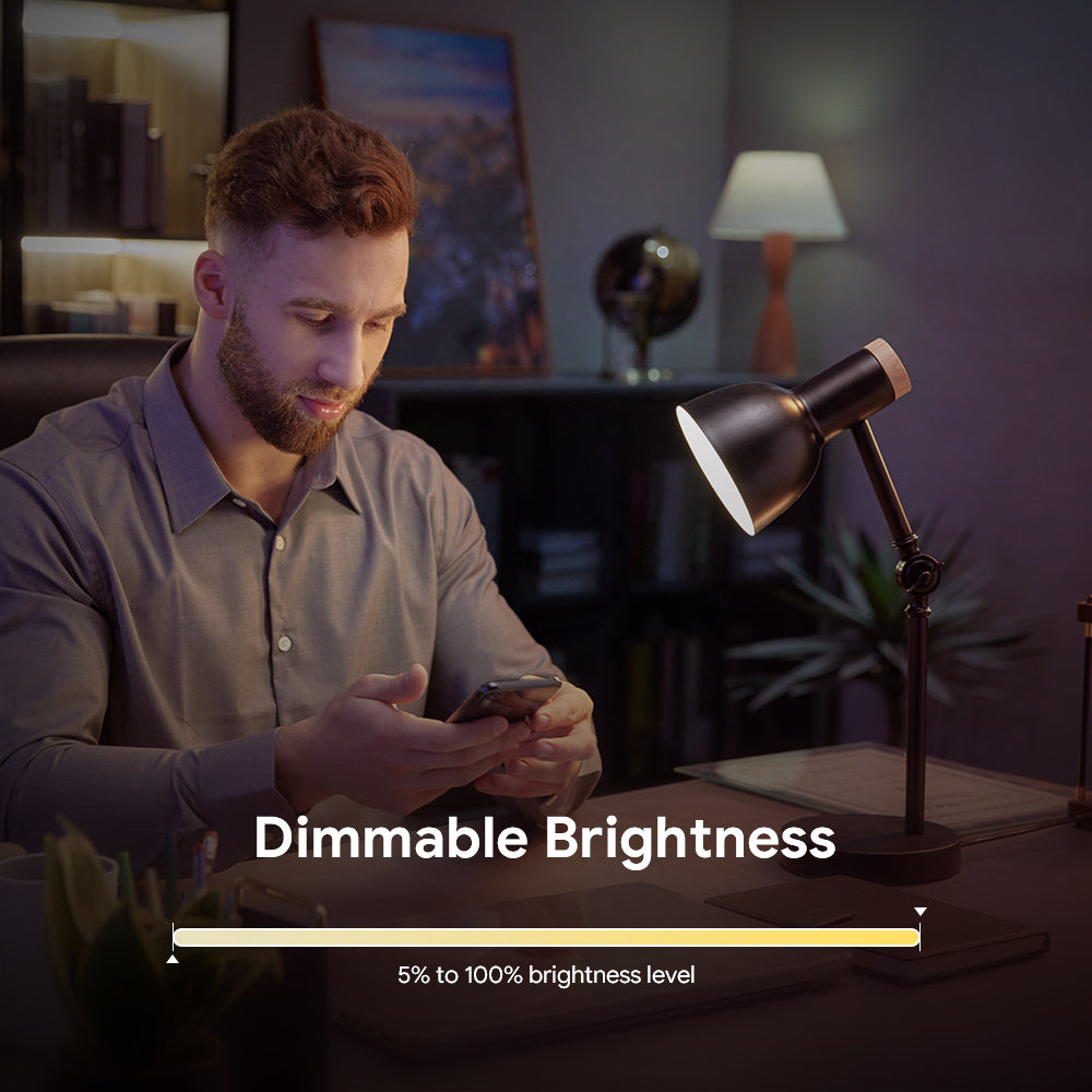 Dimmable Brightness: Customize the brightness of your lights with the Sengled Bluetooth White 2700K A19/E26 bulbs. Adjust the brightness from 5% to 100% to create the perfect lighting environment for any time of day, whether it's a cozy evening or a bright morning.