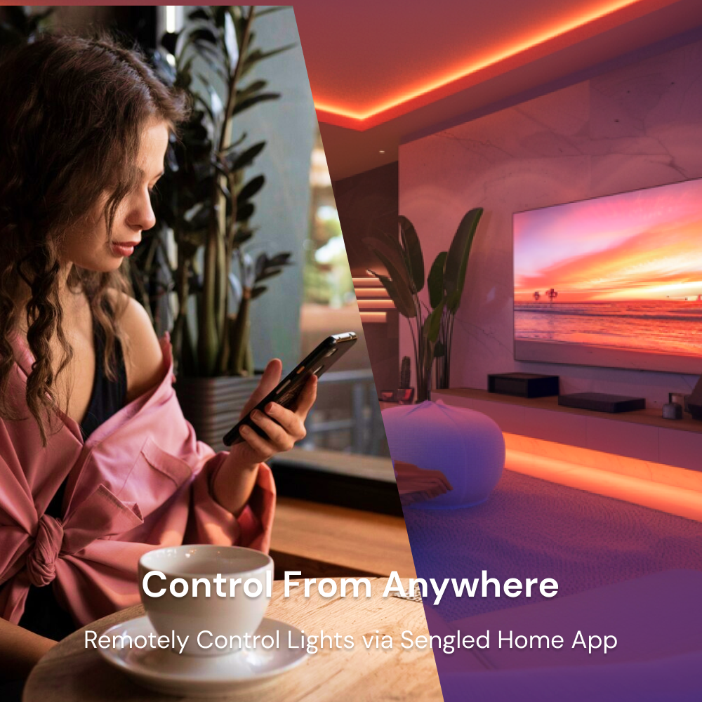 Wi-Fi RGBW Light Strip: Smart Control, Music Sync, Dynamic Colors, Scheduling & Automation