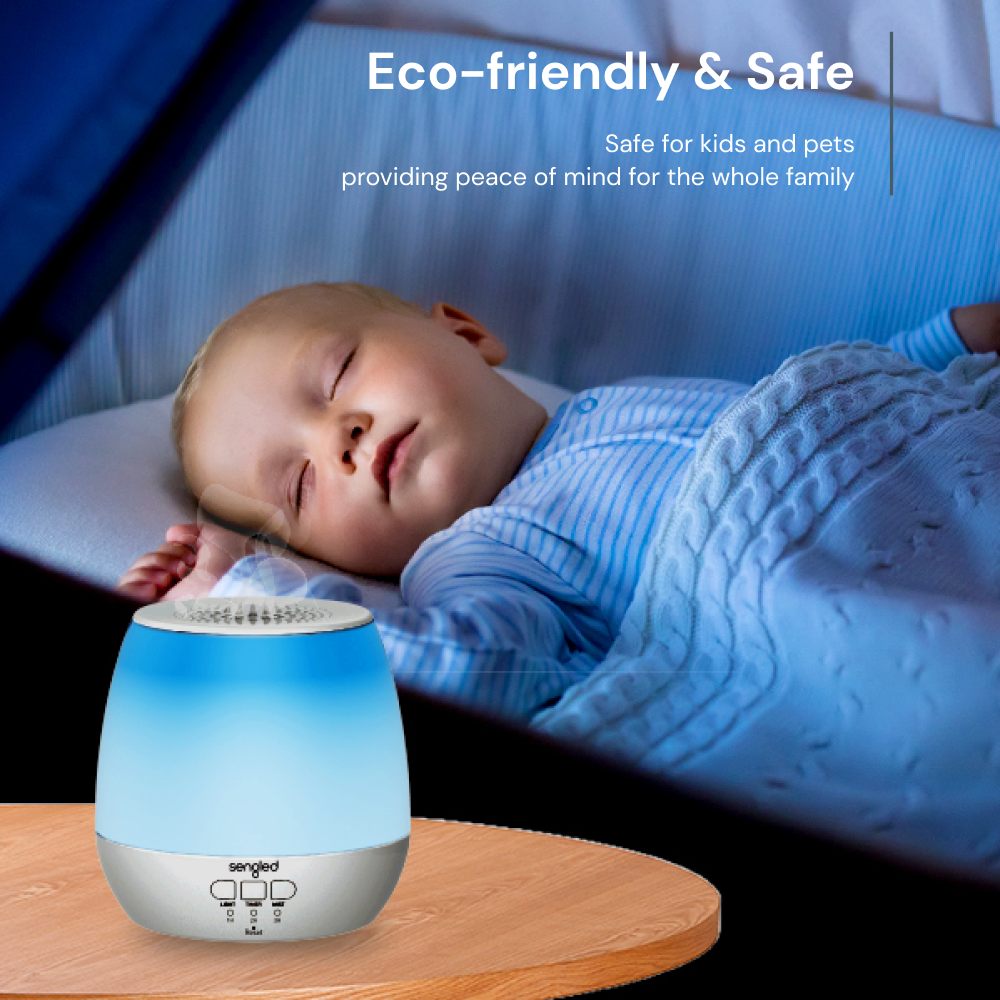Eco-friendly & Safe: Enjoy ultra-quiet operation (<29dB) and cool mists, making it safe for kids and pets. The diffuser is designed with eco-friendly materials, promoting a sustainable and healthy lifestyle.