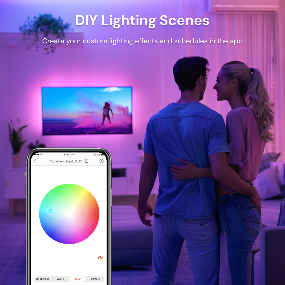 Experience smart, hands-free lighting control with Sengled's WiFi TV LED strip lights. Featuring voice commands, dynamic audio sync, customizable scenes, and flexible installation - transform your home entertainment with vibrant, personalized ambient lighting.