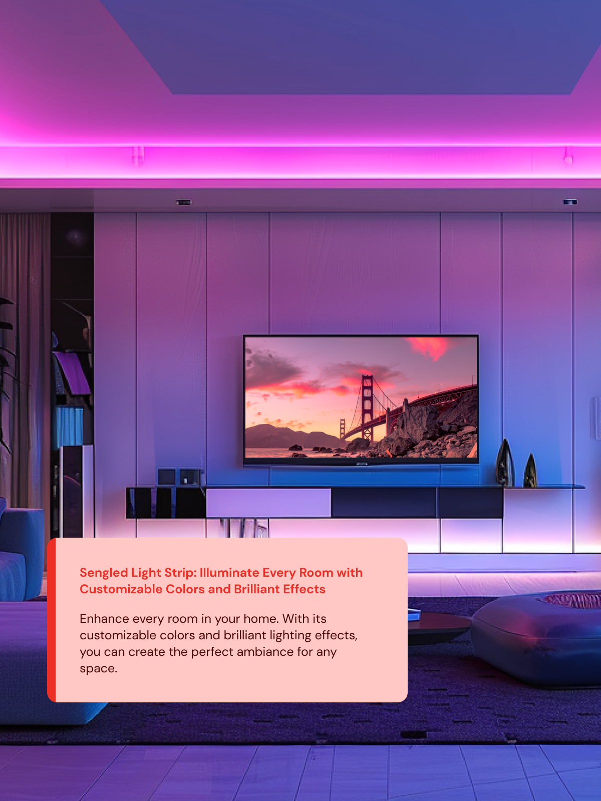 Sengled Light Strip: Illuminate Every Room with Customizable Colors and Brilliant Effects