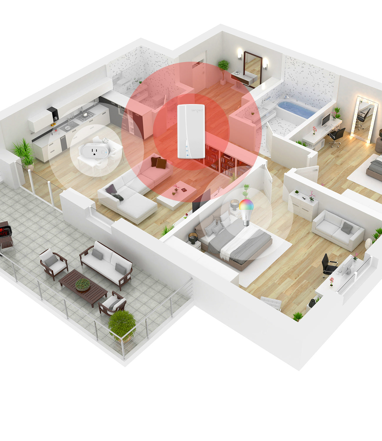 One Hub Supports 64 Sengled Zigbee Devices--Wide coverage up to 300ft, expandable with additional hubs or devices with built-in hub. Enjoy seamless connectivity without Wi-Fi slowdown.