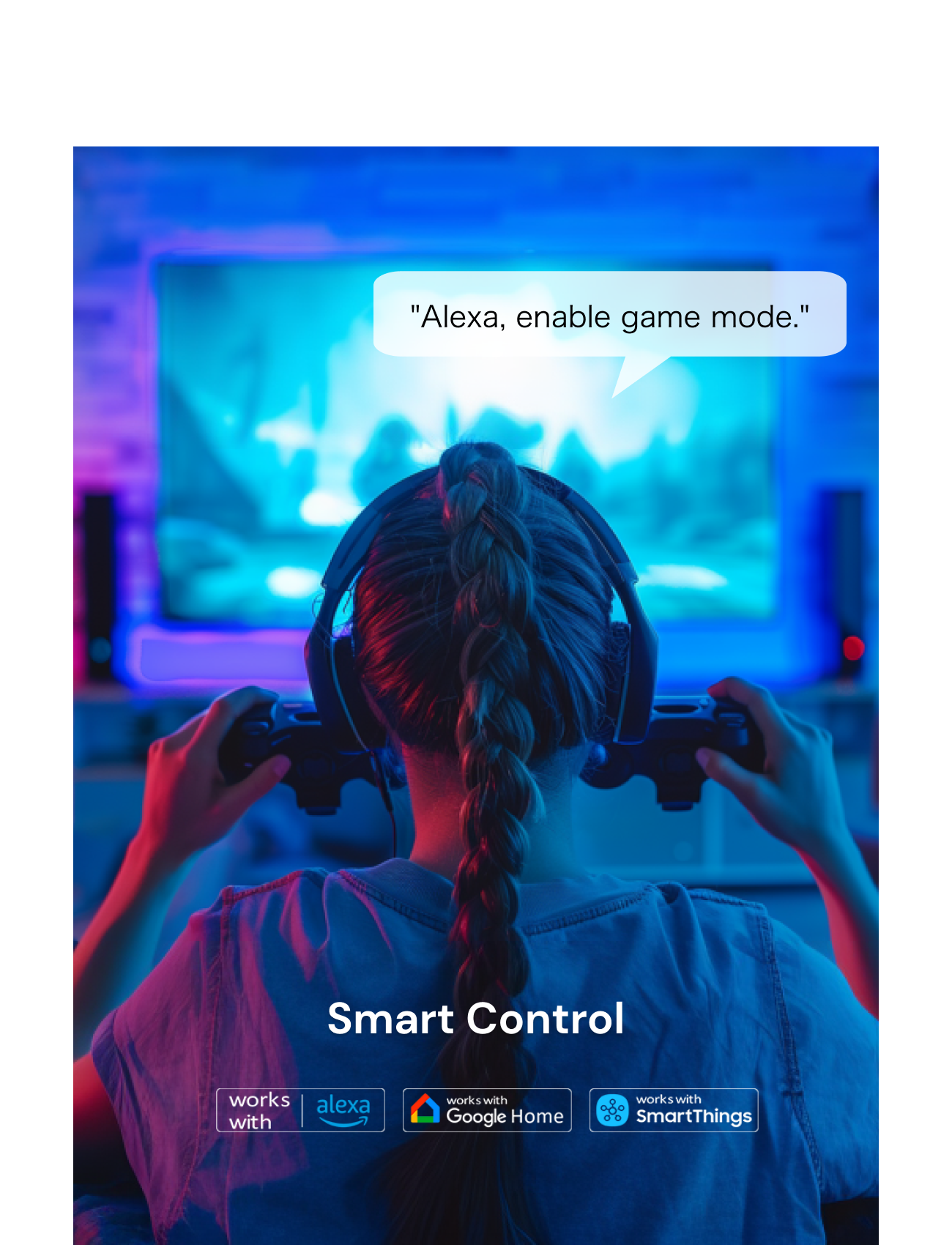 Hands-Free Voice Control: Compatible with Alexa, Google Assistant and SmartThings to control Wi-Fi LED strip lights, Power on/off, adjust brightness, or change colors, free up your hands and create the ambiance needed for a party.