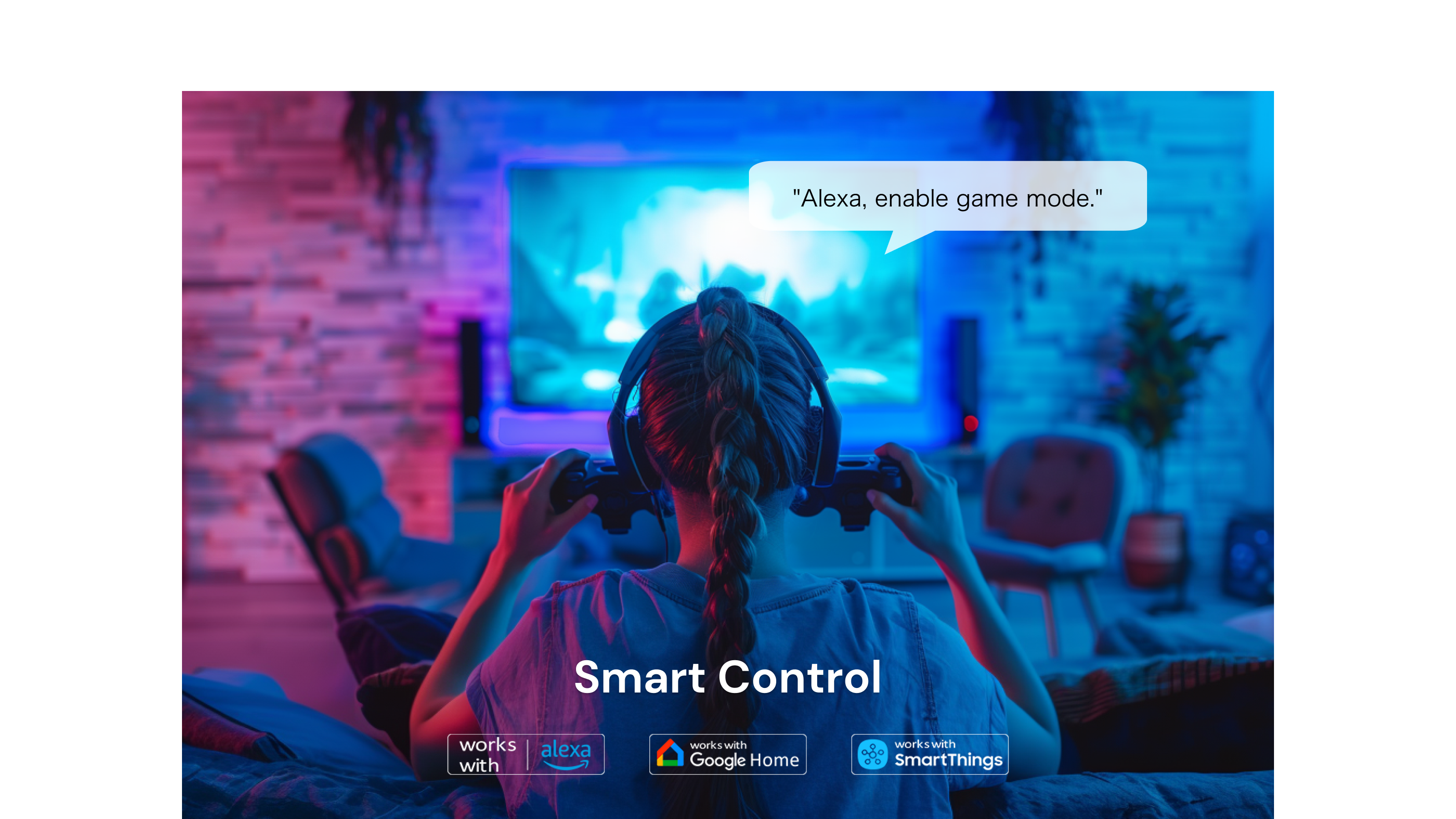 Hands-Free Voice Control: Compatible with Alexa, Google Assistant and SmartThings to control Wi-Fi LED strip lights, Power on/off, adjust brightness, or change colors, free up your hands and create the ambiance needed for a party.