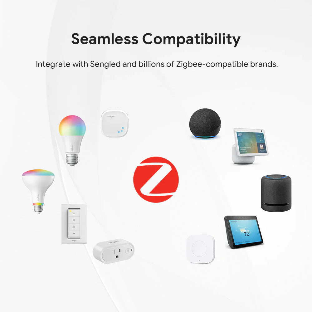 Upgrade your home with Sengled's Zigbee Color BR30/E26 bulb. Versatile for landscape, porch, kitchen, and more. Enjoy RGB color-changing capabilities and dimmable features. Elevate your space with this essential smart lighting solution.  Keywords: landscape lighting, led shop lights, porch lights, bulbs, kitchen ceiling lights, wall light, rgb lights, wall lamps, led ceiling light, reading lamp, bedroom wall lights, color changing light bulb
