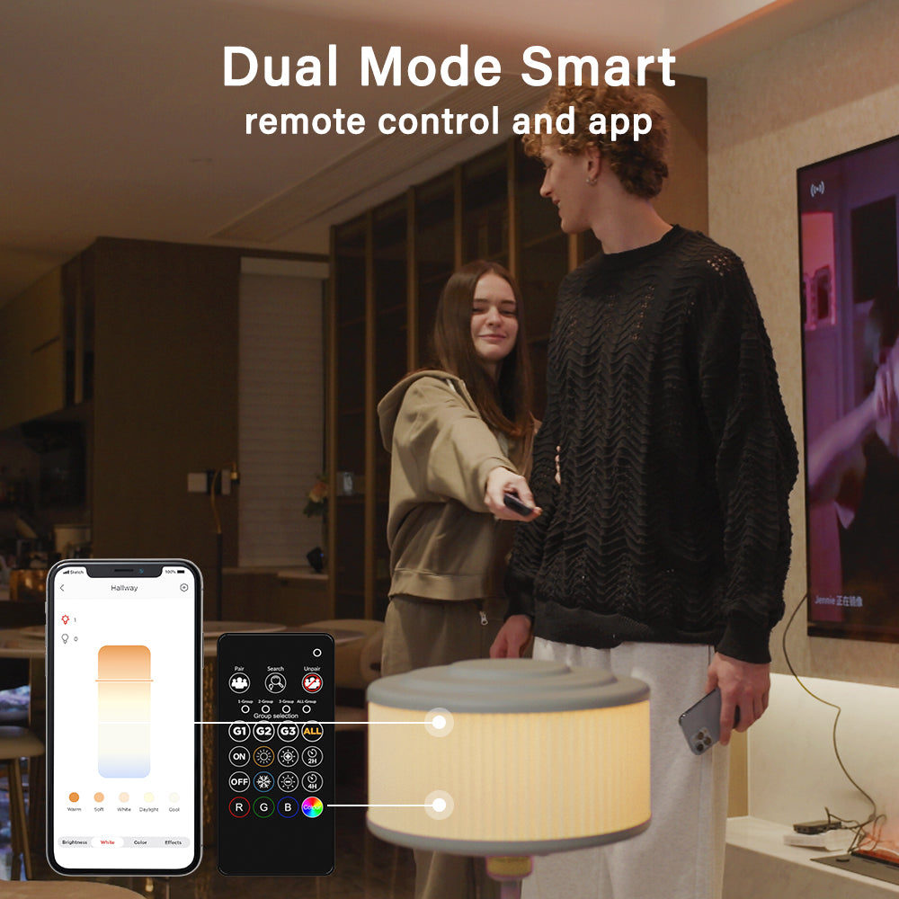 Starter Kit: 8 Dual Mode Smart White A19/E26 with Remote