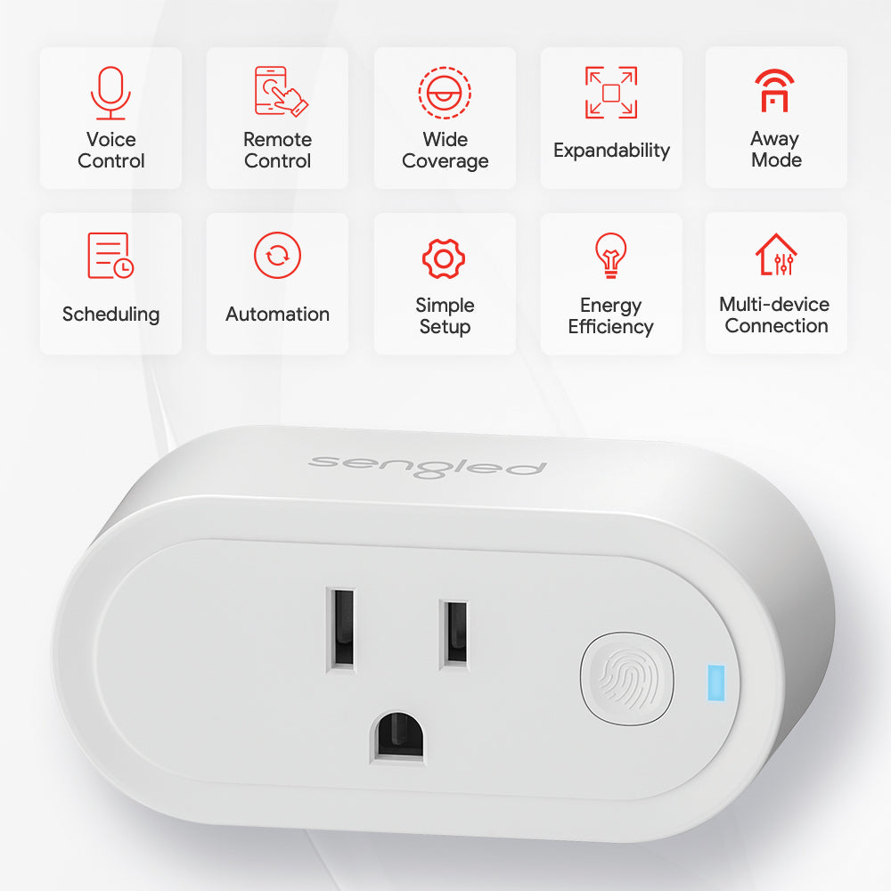 Sengled Smart Plugs, Hub Required, Works with SmartThings and  Echo  with Built-in Hub, Voice Control with Alexa and Google Home, 15Amp Smart  Socket, Work as Zigbee Repeater, ETL Listed, 2 Pack 